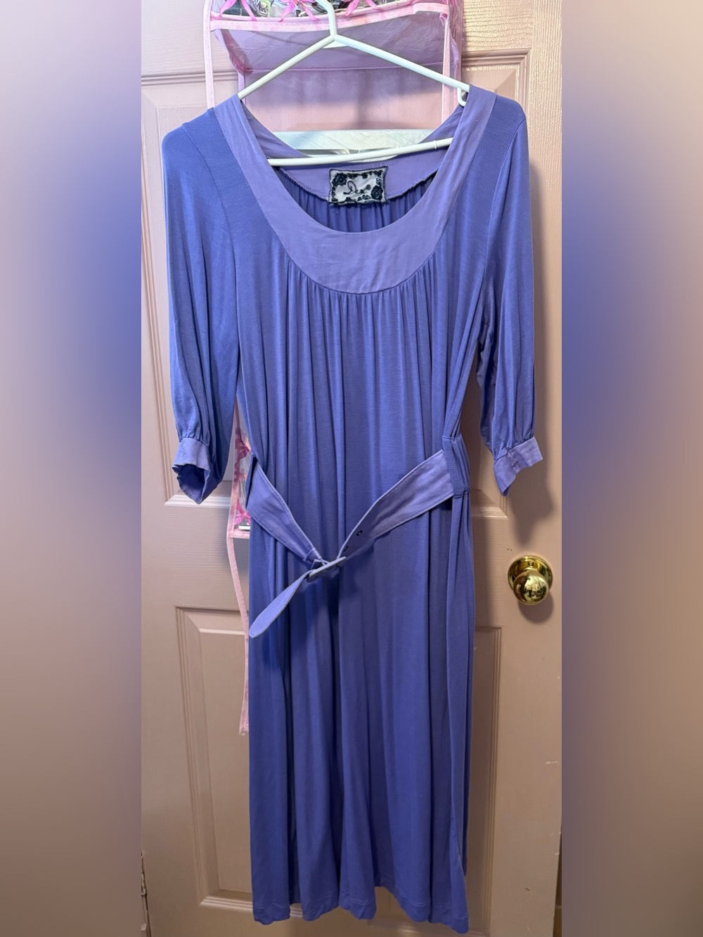 Dex Lavender Midi Dress with Belt